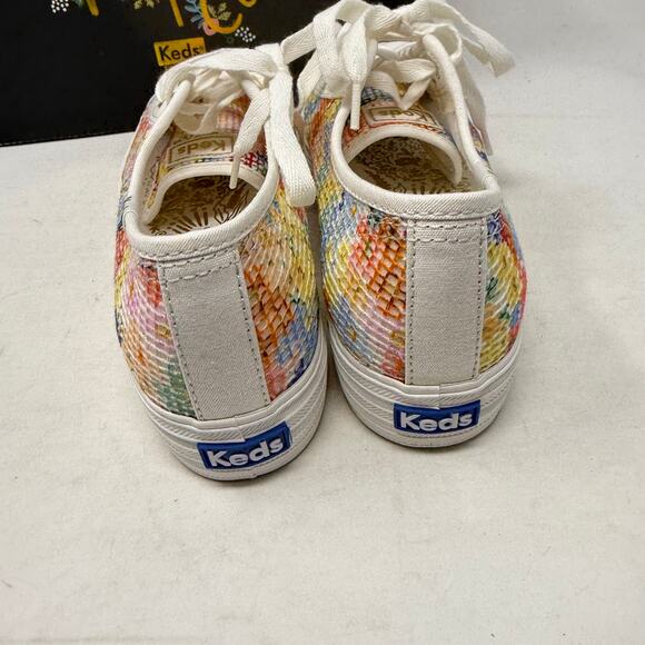 Keds x Rifle Paper Co. Triple Kick Mesh Margaux Floral Platform Sneakers Size 7M - Picture 6 of 13